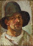Theo van Doesburg Selfportrait with hat. oil on canvas